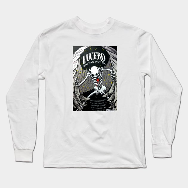 Lucero Band New Year's Eve Tour Skull Angel Long Sleeve T-Shirt by tinastore